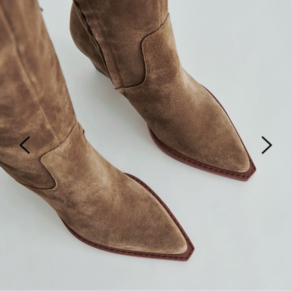 DOLCE VITA RAJ Tan Suede Heeled Boots